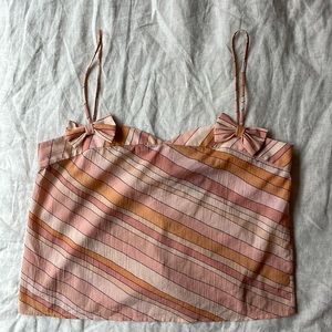 Marc Jacobs pink striped camisole with bows